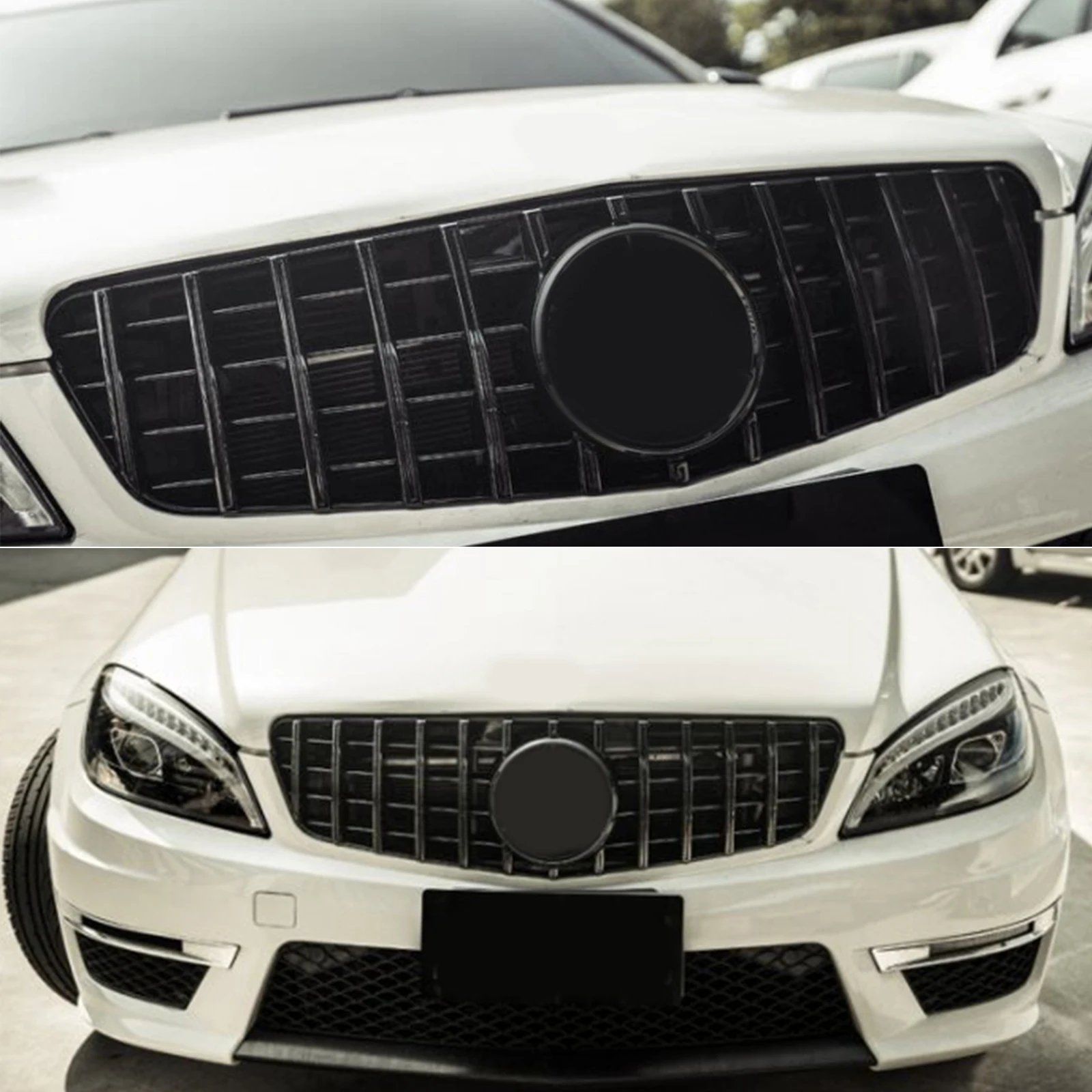 

GT Style Gloss Black Front Grille For Mercedes Benz W204 C-Class 2007-2014