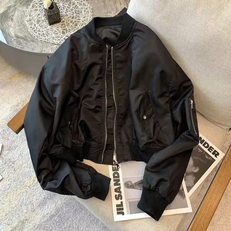 American Retro Bomber Women's Spring Autumn 2025 New Baseball Uniform Coat Loose Casual Short Outwear Female Overwear Top