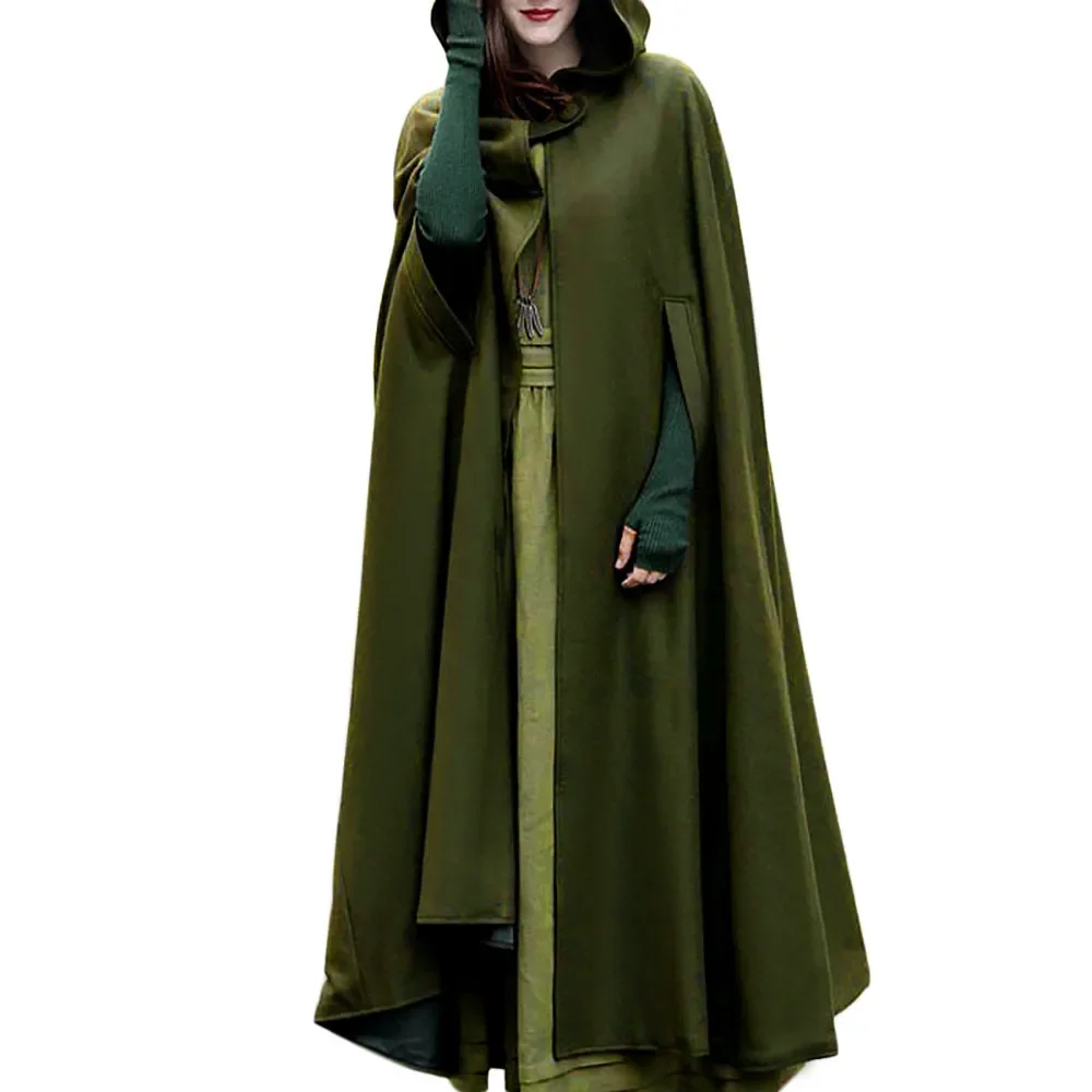 Assassins Cosplay Vintage Medieval Gothic Retro Hooded Cloak Thin Coat Women Vampire Devil Capes Pirate Robes Halloween Carnival