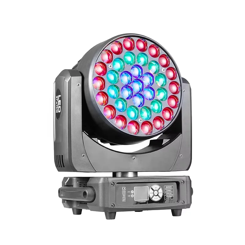 

Wholesale Price Moving Head Wash Light Zoom 37*15W RGBW Led Wall Wash Zoom Dmx Stage Lighting for Night Club Focusing Lights