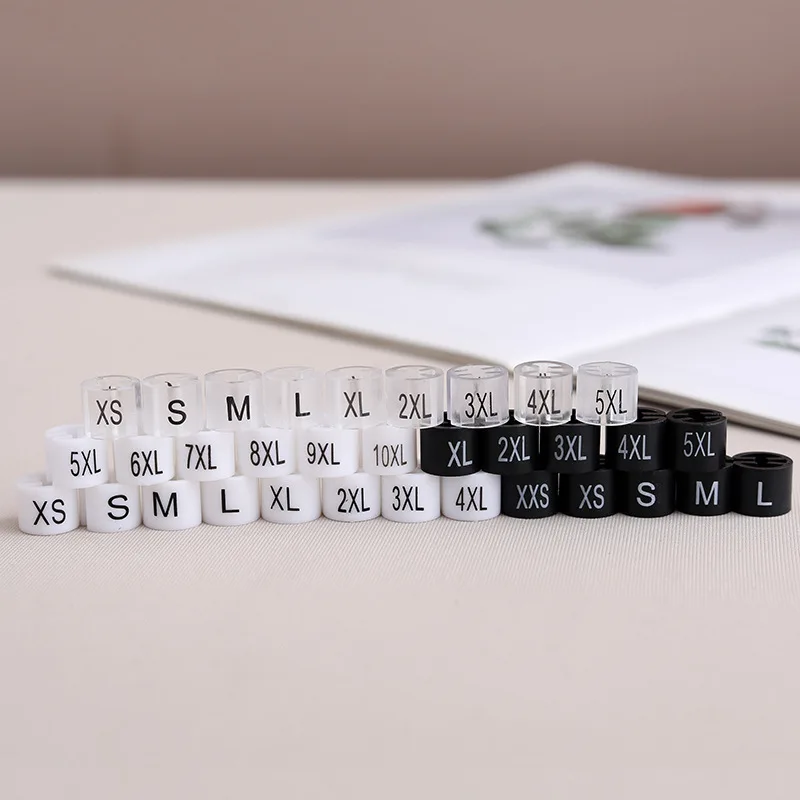 

200Pcs Hanger Size Markers Plastic Rings for Clothing Rack Organization Clothes Size Tags Tags for Clothes Hanger Markers