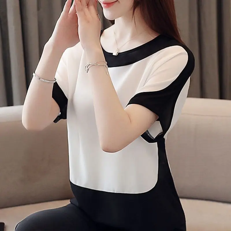 

Fashion O-Neck Knitted Solid Color Casual Blouse Women's Clothing 2024 Summer New Oversized All-match Pullovers Commute Shirt