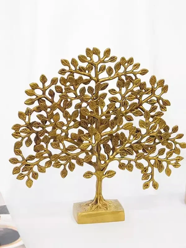 Imported brass handmade retro three-dimensional happiness tree ornament fortune tree auspicious tree home decoration