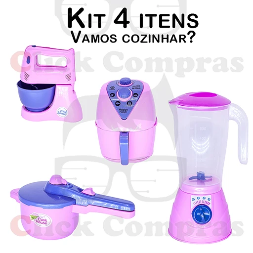 Children's Kitchen Mixer Air Fryer Cooker 4 pc