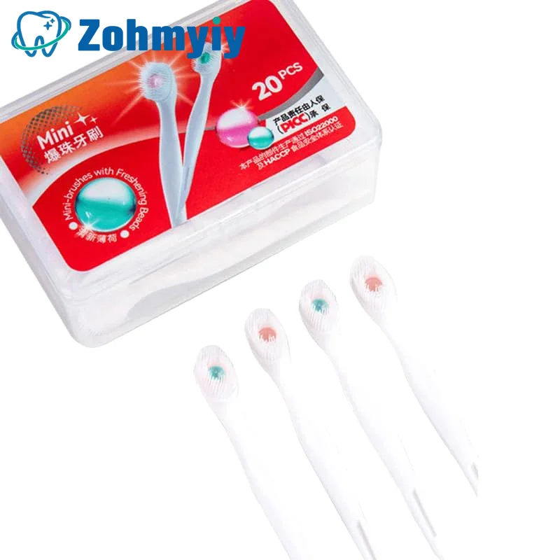 1/20PCS Portable Hotel Travel Toothbrush Mini Exploded Bead Toothbrush Disposable Adult Cleaning Toothbrush