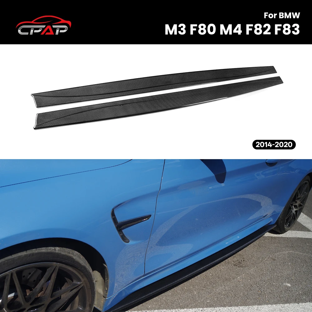 

Real Dry Carbon Fiber Side Skirts Body Kit Accessories For BMW M3 F80 M4 F82 F83 MP Style 2014-2020 2Pcs/Set