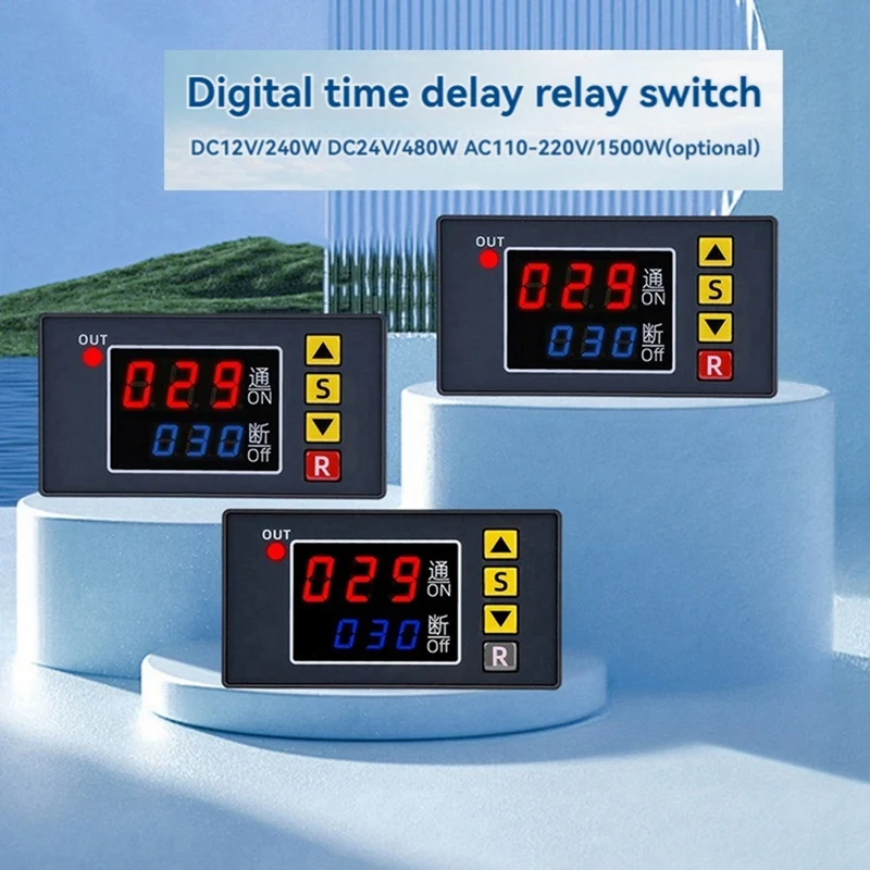 Controlador de tempo programável A32R-T3231 Dual LED Display Digital Relay Time Delay Switch