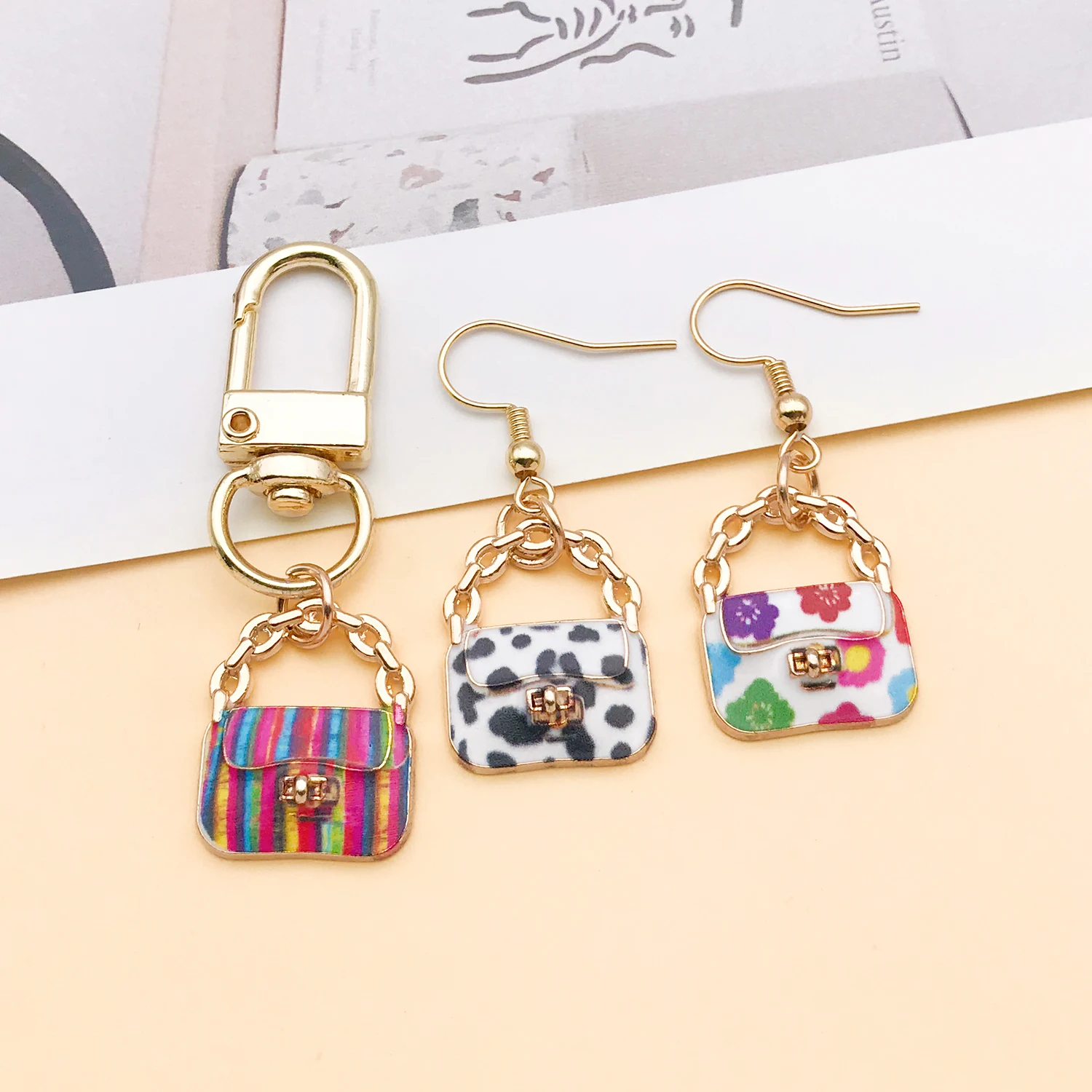 5/10 Stück 20x16mm bunte Emaille-Handtaschenanhänger für DIY-Halsketten, Armbänder, Ohrringe, Schmuckherstellung, Schlüsselanhänger-Zubehör – Detail 13