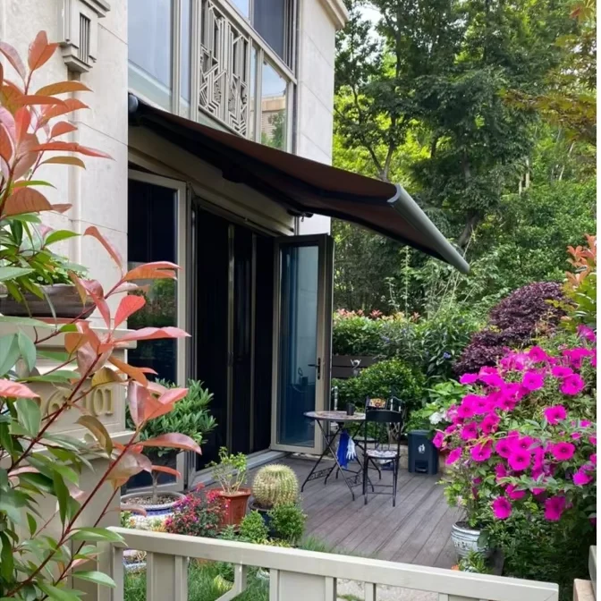 

Sail Material Motorized Window Shade Full Cassette Retractable Awning Remote Control Aluminum Alloy Frame Acrylic/pc Outdoor