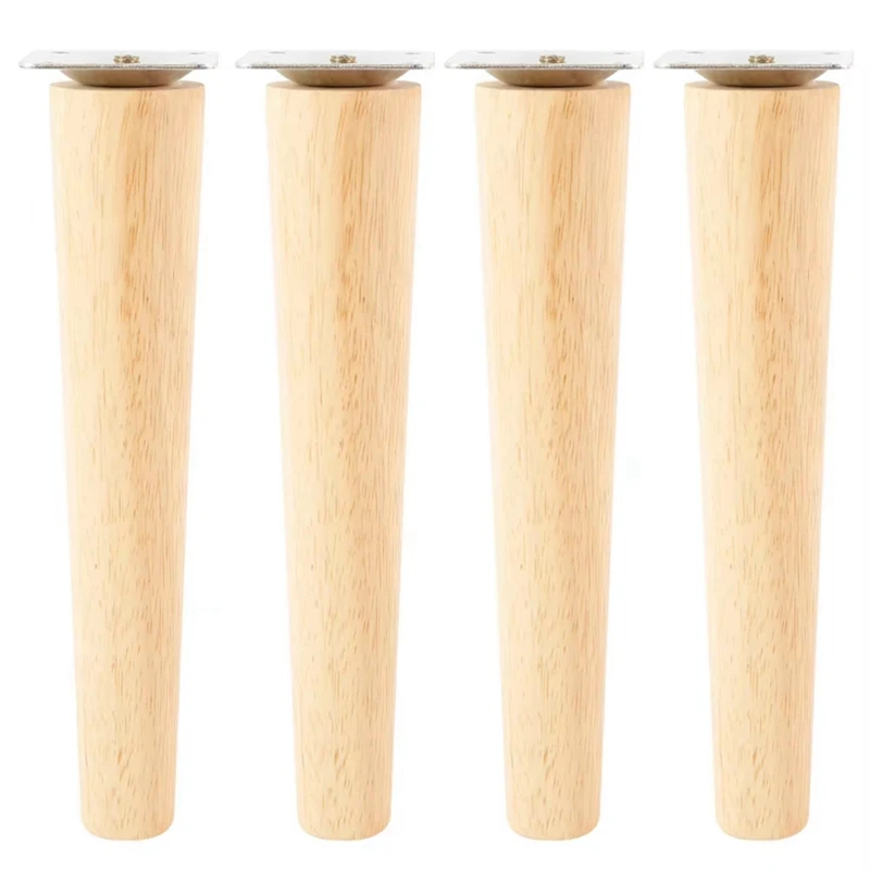 

4 Pieces Furniture Legs Wood Solid Furniture Straight Table Legs Non-Slip Chair Legs Replacement Accessories