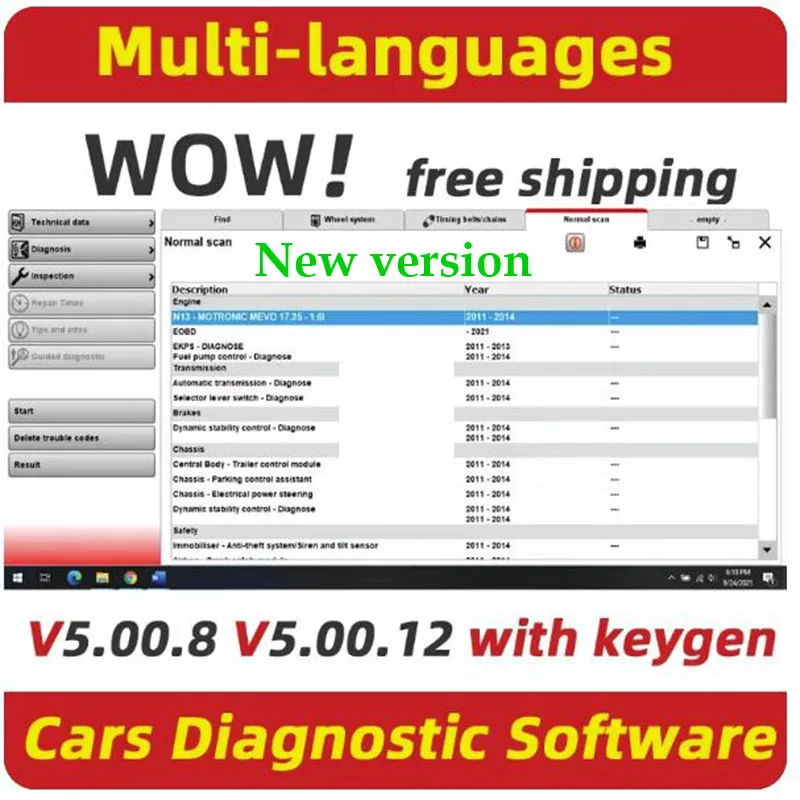 

WOW 5.00.12 diagnostic Software 5.00.8 R2 + Multi-languages with Keygen for DS--150E Multidiag Cars and Trucks