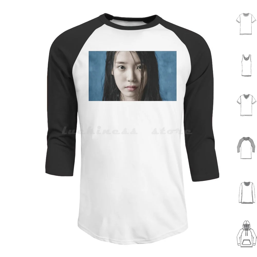 Iu Sudadera con capucha de algodón de manga larga Iu June Kpop G Dragon Kwon Jiyong Blueming Bbibbi Estimado nombre a través de la noche You And I Palette