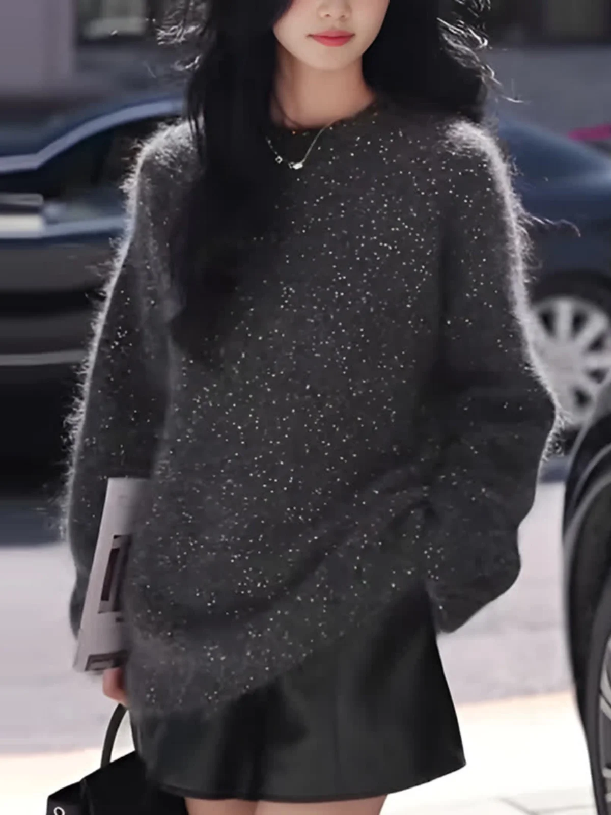 

Comfortable Soft Knitted Deep ey Sweater Trendy Korean Sle Loose Fit Autumn Winter Faionable New Model Gentle Personali