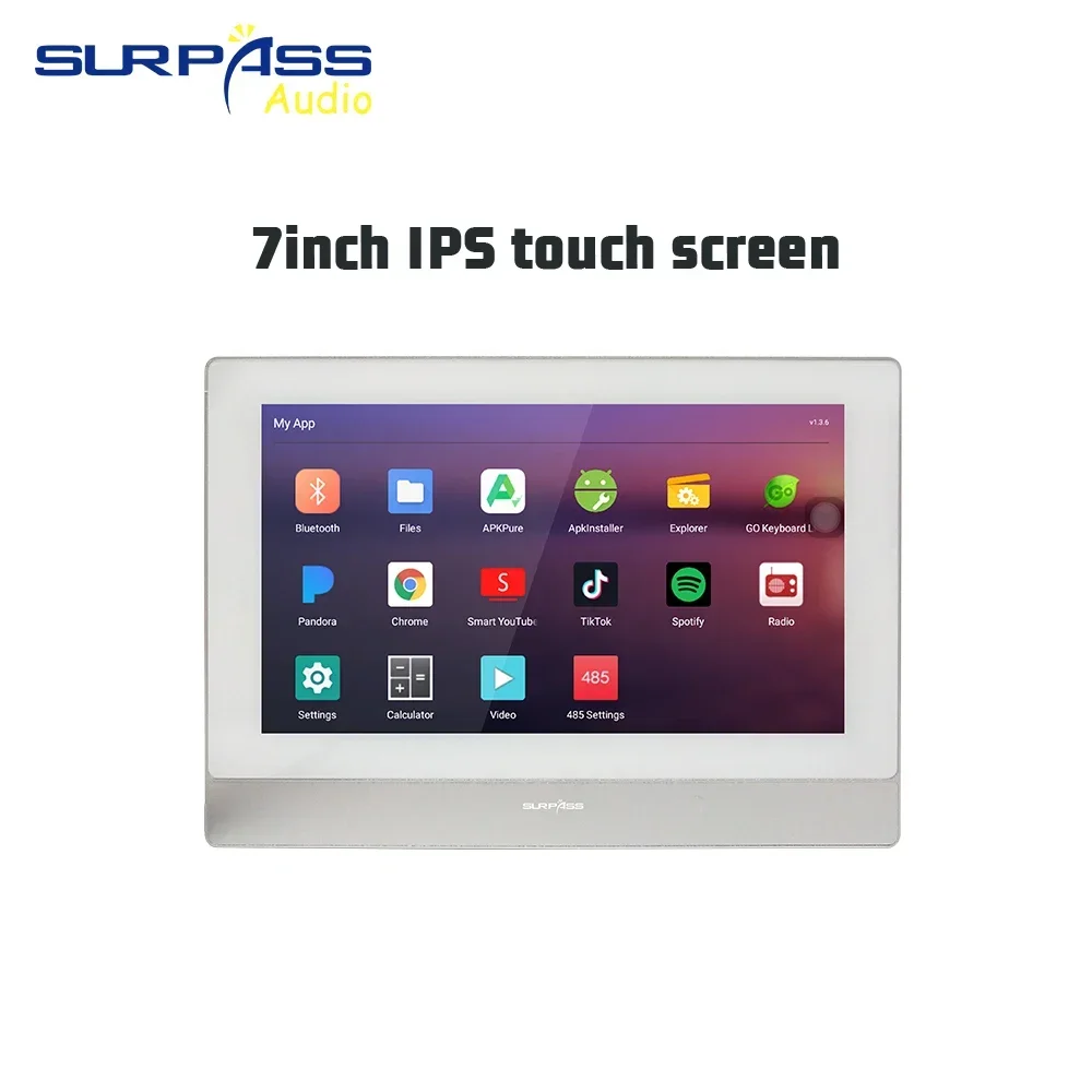 Home Smart Audio Stereo Amplifier Screen 7inch WIFI Bluetooth In wall Amplifier Android 8.1 Keypads FM House Multiroom Amplifier