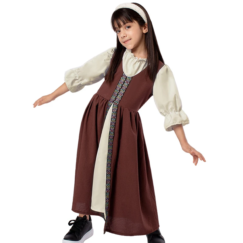 

Enfant Medieval Princess Fancy Dress Up World Book Day Outfit Renaissance Faire Dresses Halloween Costume New Arrival 2026