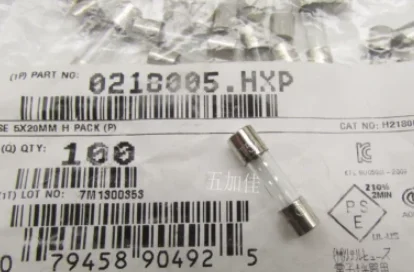 20 0218005.HXP T5AL250V 250V5A Lite slow blown glass fuses 5X20   50PCS