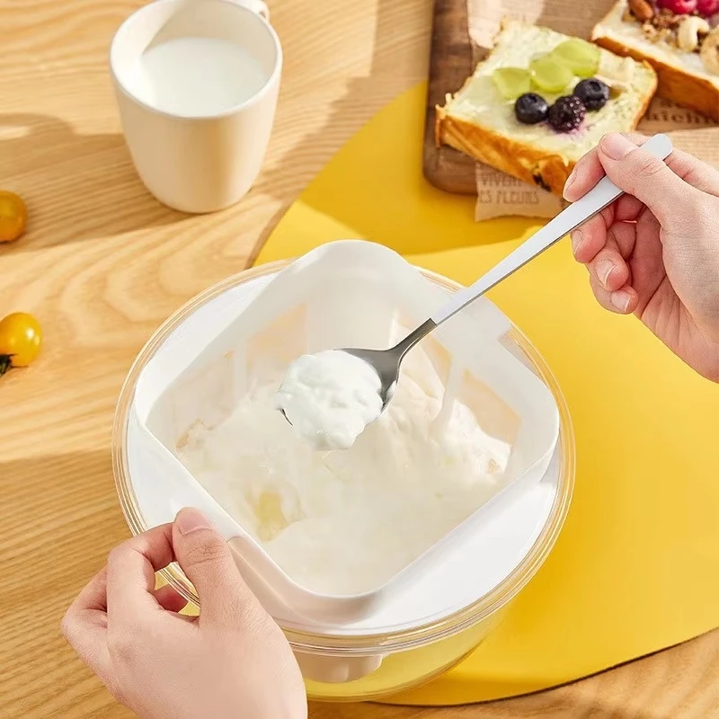 1pc Coffee Yogurt Filter Maker Self-made Greek- Yogurt Soybean Milk Cheese Whey Separator Water Draining Fine Mesh Strainer