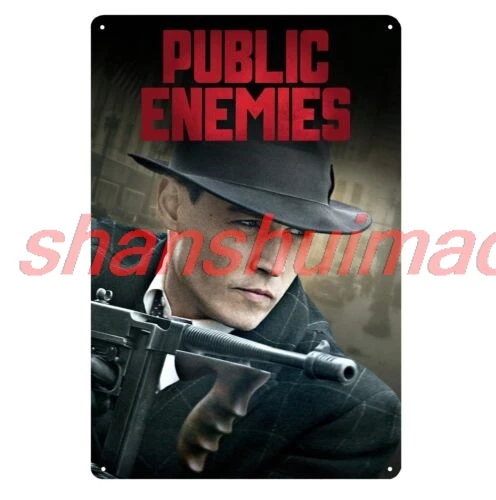 Public Enemies johnny depp Movie Metal Poster Tin Sign 20x30cm sign
