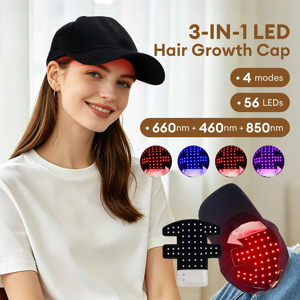 660nm 460nm 850nm Near Infrared LED Red Light Hair Growth Cap Helmet Light Therapy Anti Hair Loss Hat Fast Hair Regrowth Scalp