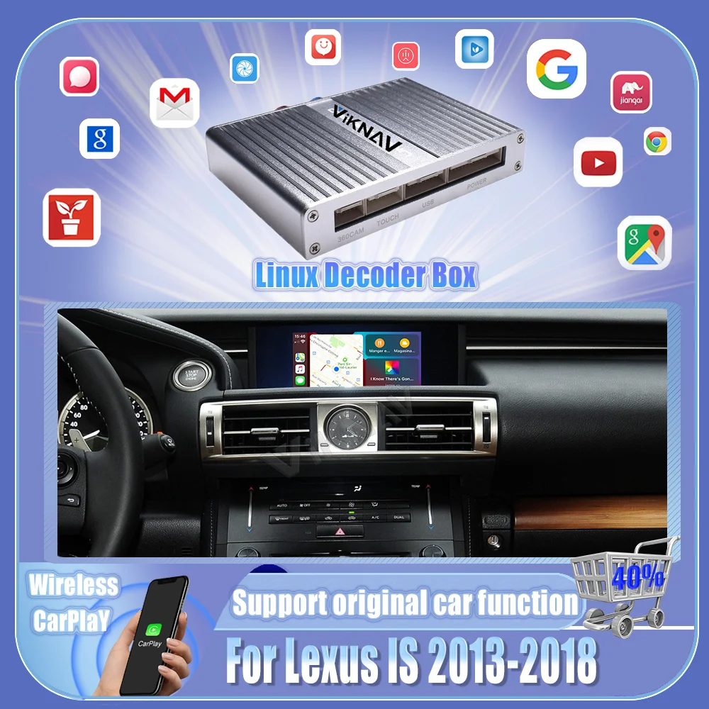 

Linux видеоплеер декодер коробка для Lexus IS 2013-2014 Carplay Android Авто GPS навигация автомобиля