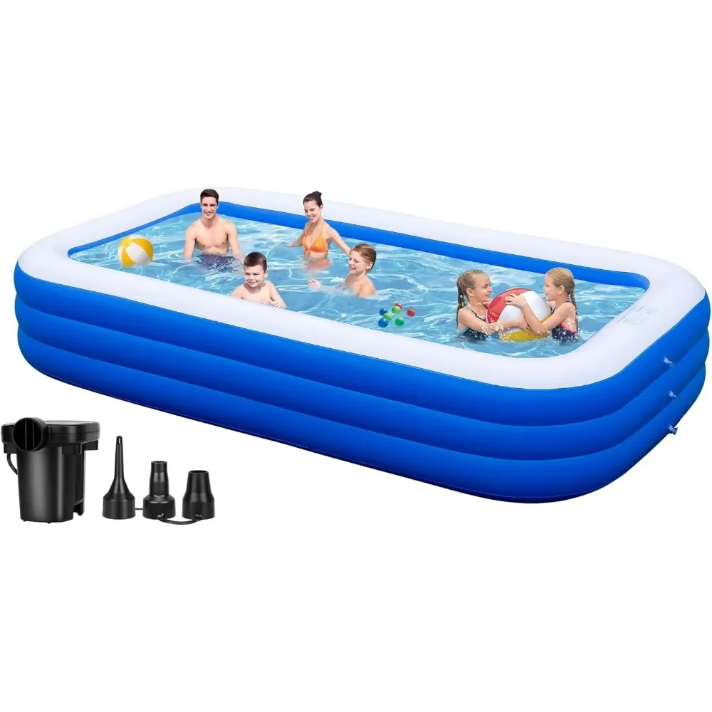 

Adult Large Inflatable Pool-130 "x 72" x 22 "Extra Large Thickened Home Inflatable Pool, Large Swimming Pool with Water Pump