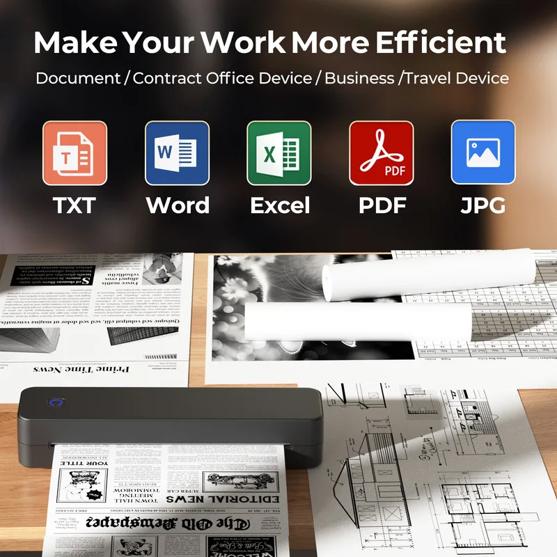 MT80 Thermal Printer, Multi-Functional Printer for A4 Documents & Tattoo Stickers and Labels