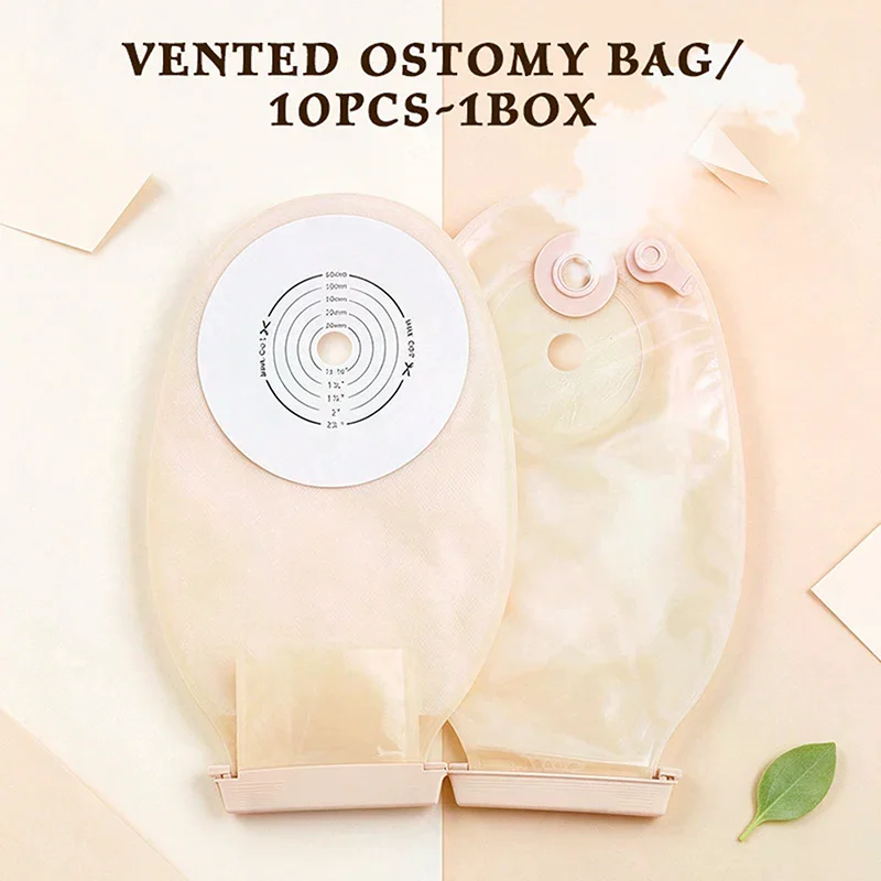 Colostomy Drainable Bag 1 Set High Absorbency Odor Resistant 15-60mm Hole for Nursing Home Patient Use