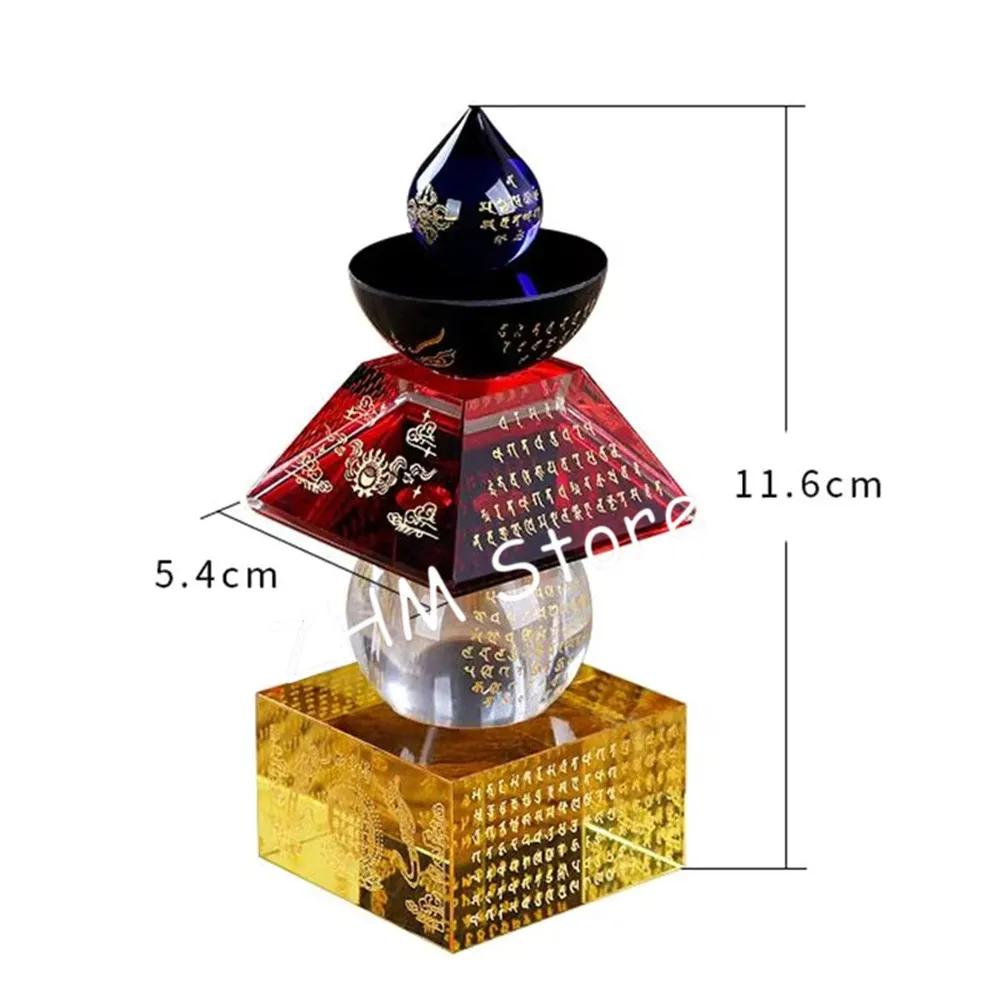 

Тибетские поставщики, цветные/прозрачные 11,6 см смолы, ретро деликатные 5-колесные дизайнерские буддийские ремесла Stupa