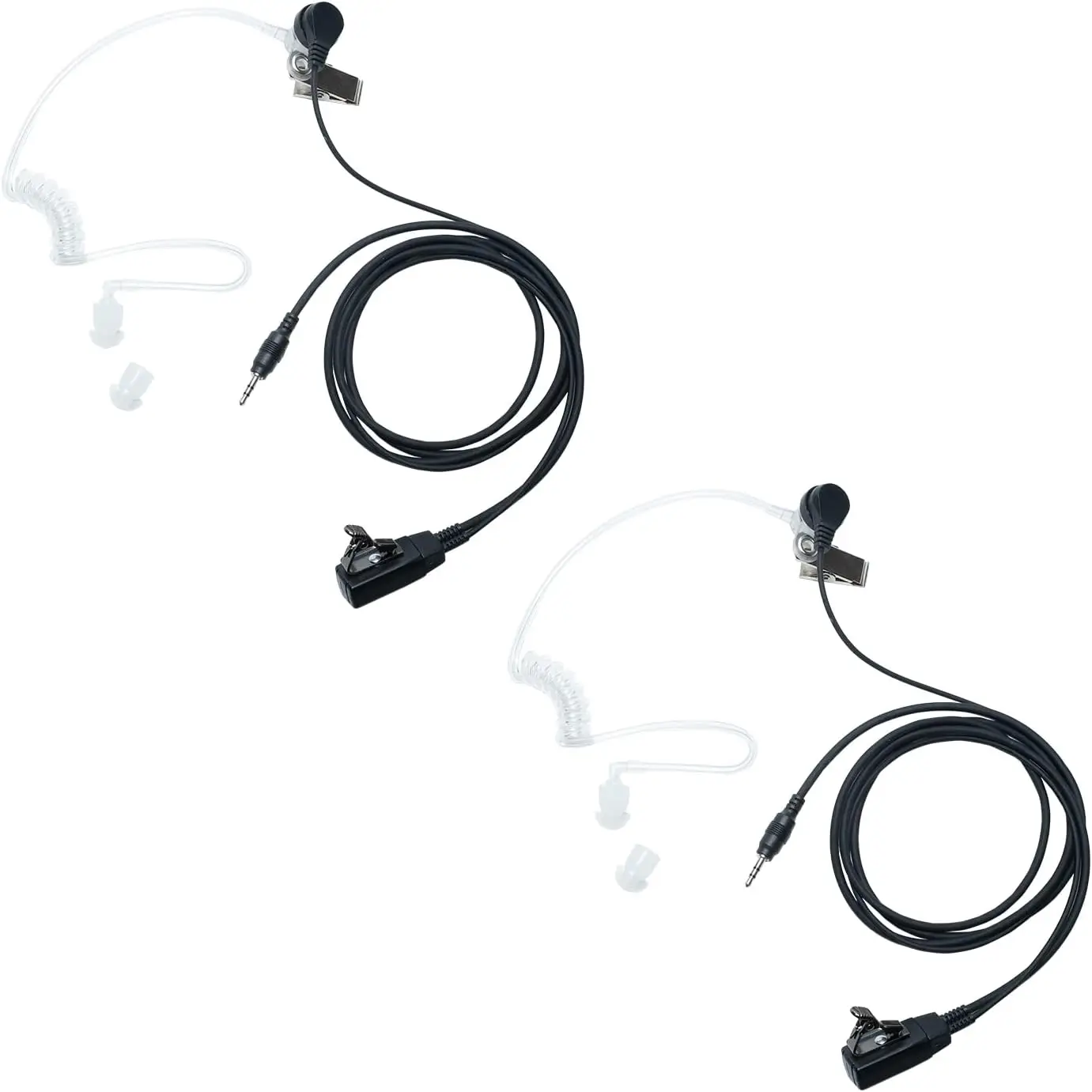 Covert Acoustic Tube Earpiece Headset with Mic Compatible with Cobra Microtalk  Radio Cxt195 Px650 Px655 Cx112 1 Pin 2 Pack