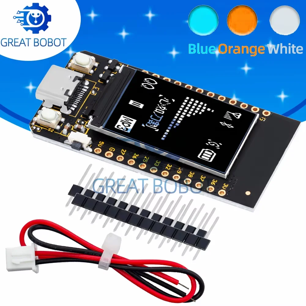 TTGO T-Display ESP32 Development Board with WiFi & Bluetooth, 1.14 Inch LCD Screen, 4MB Flash for Arduino