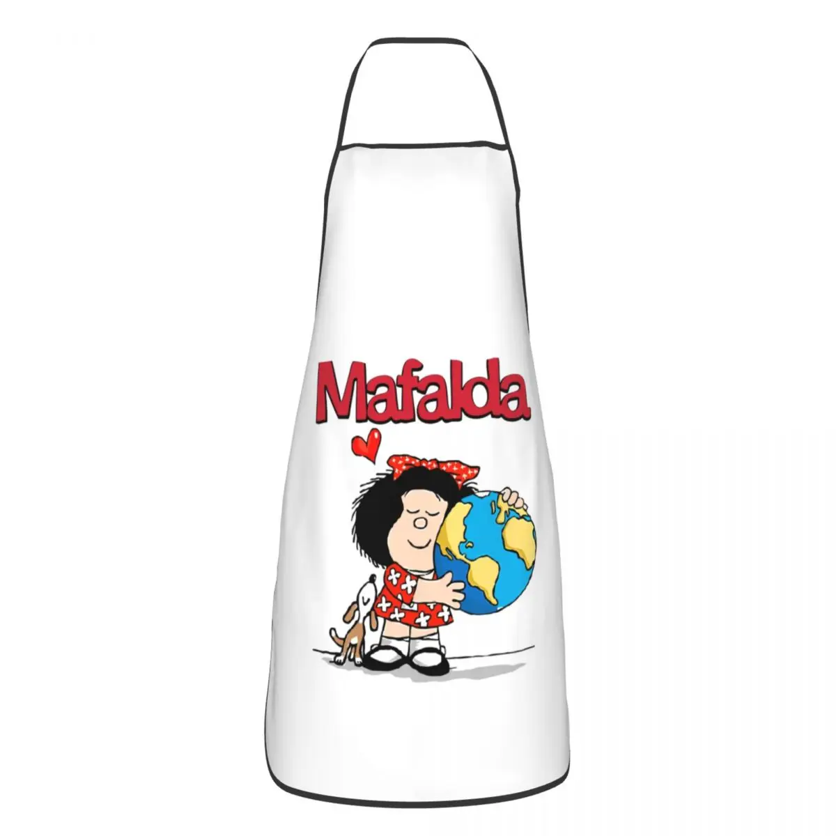 Mafalda Unisex World And Her Puppy Bib delantal adulto mujer hombre Chef Tablier cocina para cocinar cocina Quino Comic dibujos animados hornear