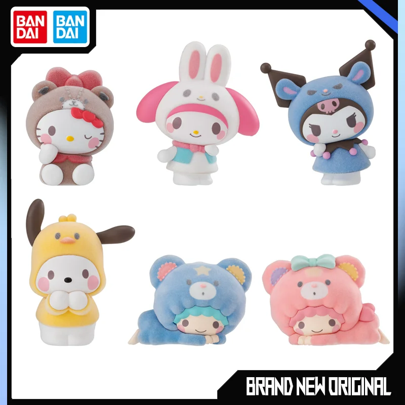 

Bandai Sanrio Action Figures Model Kuromi Pochacco Kitty Melody Plush Material Collection Ornament EX CASHAPON Official Genuine
