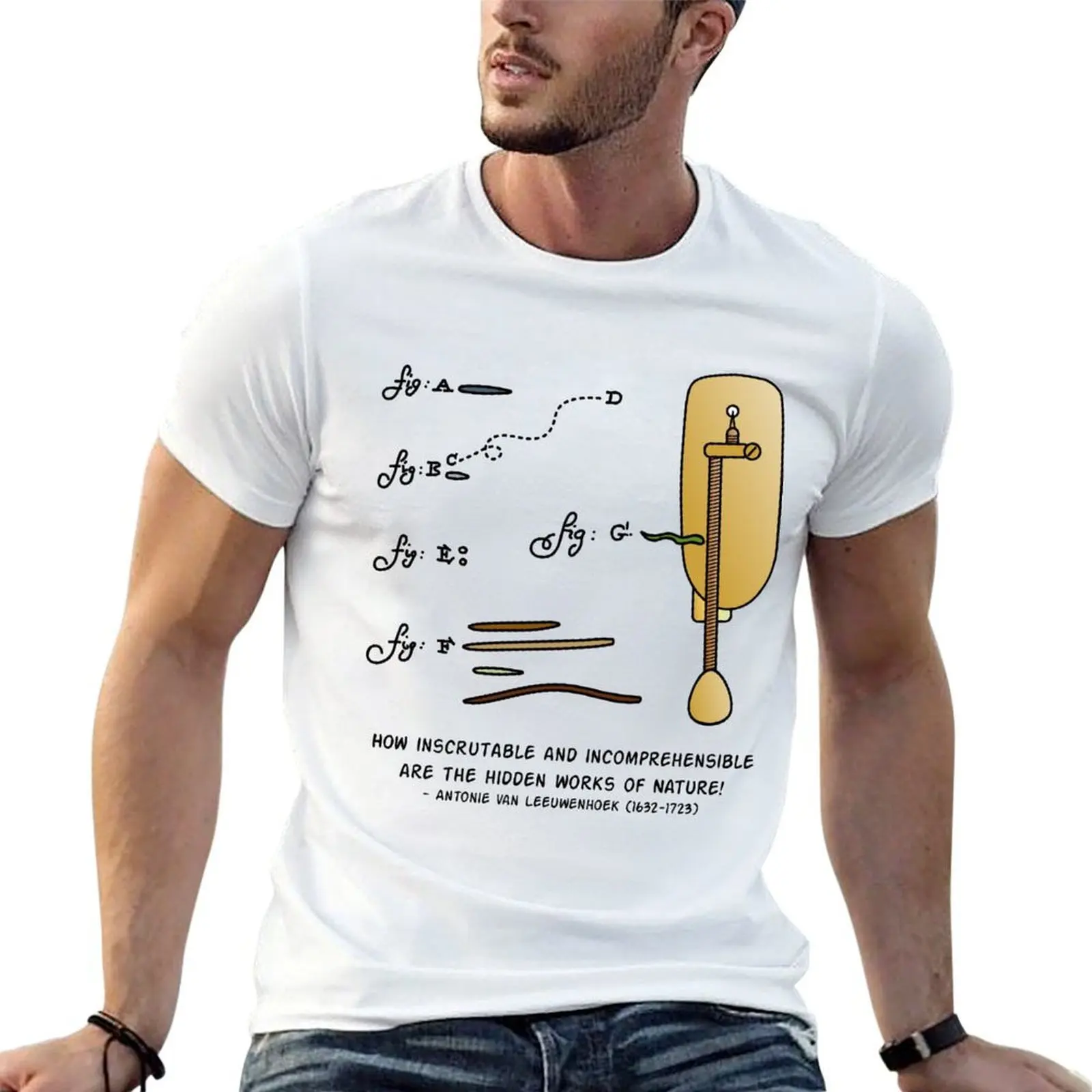 

Antonie van Leeuwenhoek Microscopy T-Shirt man t shirt heavy cotton funny t shirts man T-Shirt