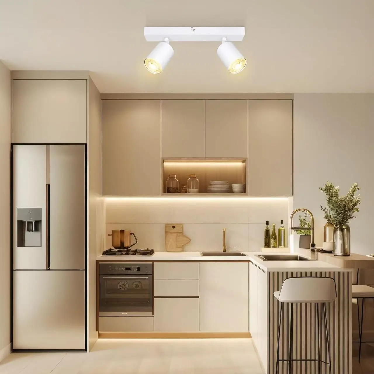 1PCS Modern LED Ceiling Light , 2 Lights GU10 Wall Light Black - Energy Saving, Living Room, Bedroom, Kitchen, Easy Installation