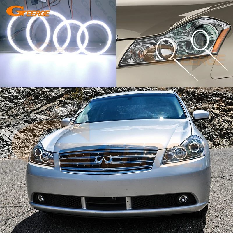 

For INFINITI M M35 M45 NISSAN FUGA Y50 Excellent Ultra Bright COB Led Angel Eyes Kit Halo Rings Day Light