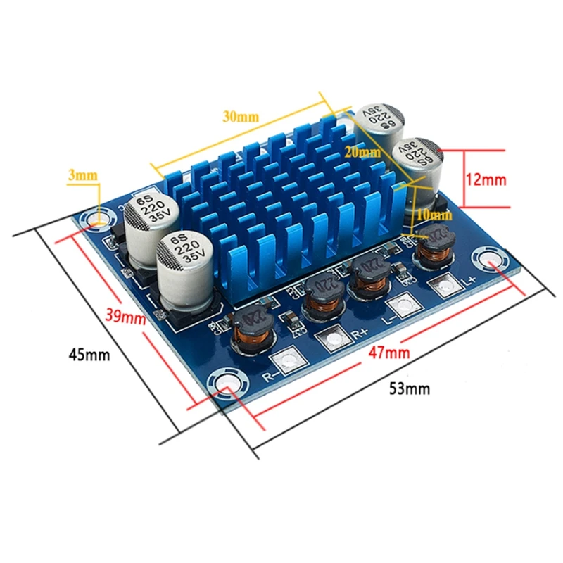 XH-A232 30W+30W 2.0 Channel Digital Stereo Audio Power Amplifier Board DC 8-26V 3A