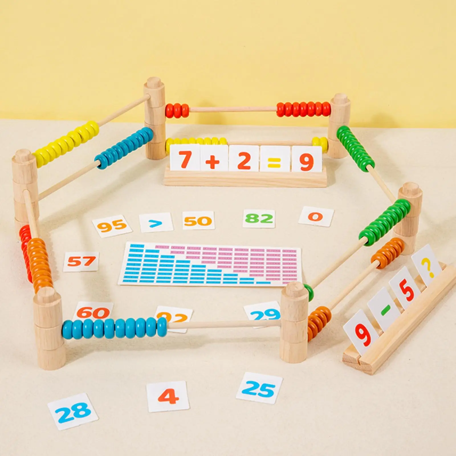 子供のための木製のabacus、数学操作、数字カード、女の子と男の子のための教育カウントおもちゃ、数値