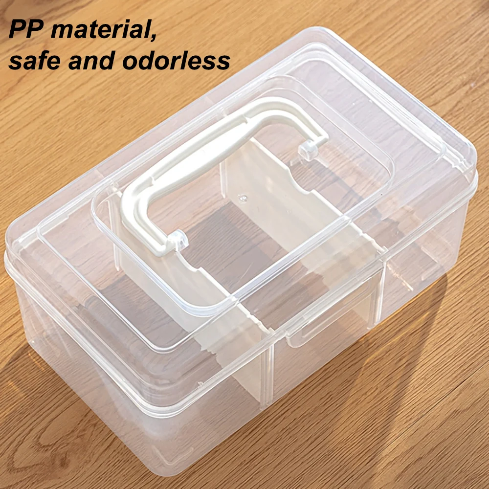 Plastic Handheld Clear Card Organizer Box with 2 Dividers Card Case with Small Box Holds 400+ Cards Tranding Card Collection Box