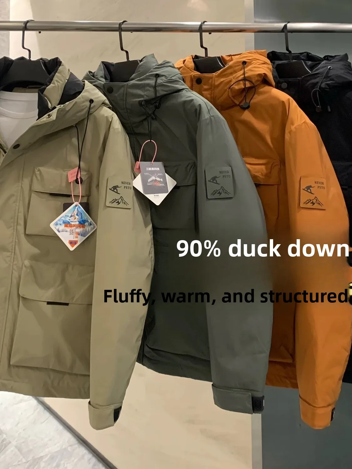 

Men's Outdoor Workwear down Jaet Winter Thiened Du down Warm Waterproof Windproof Coat High End 90 Du down Jaet