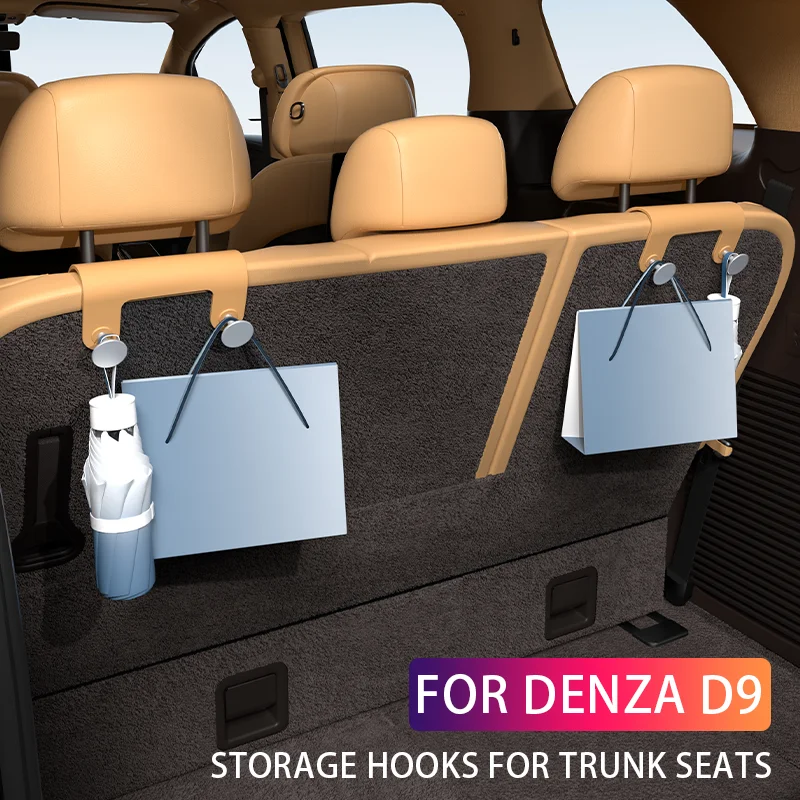 

For DENZA D9 2025 2024 Storage hooks for trunk seats Third row seat hooks Car interior accessories