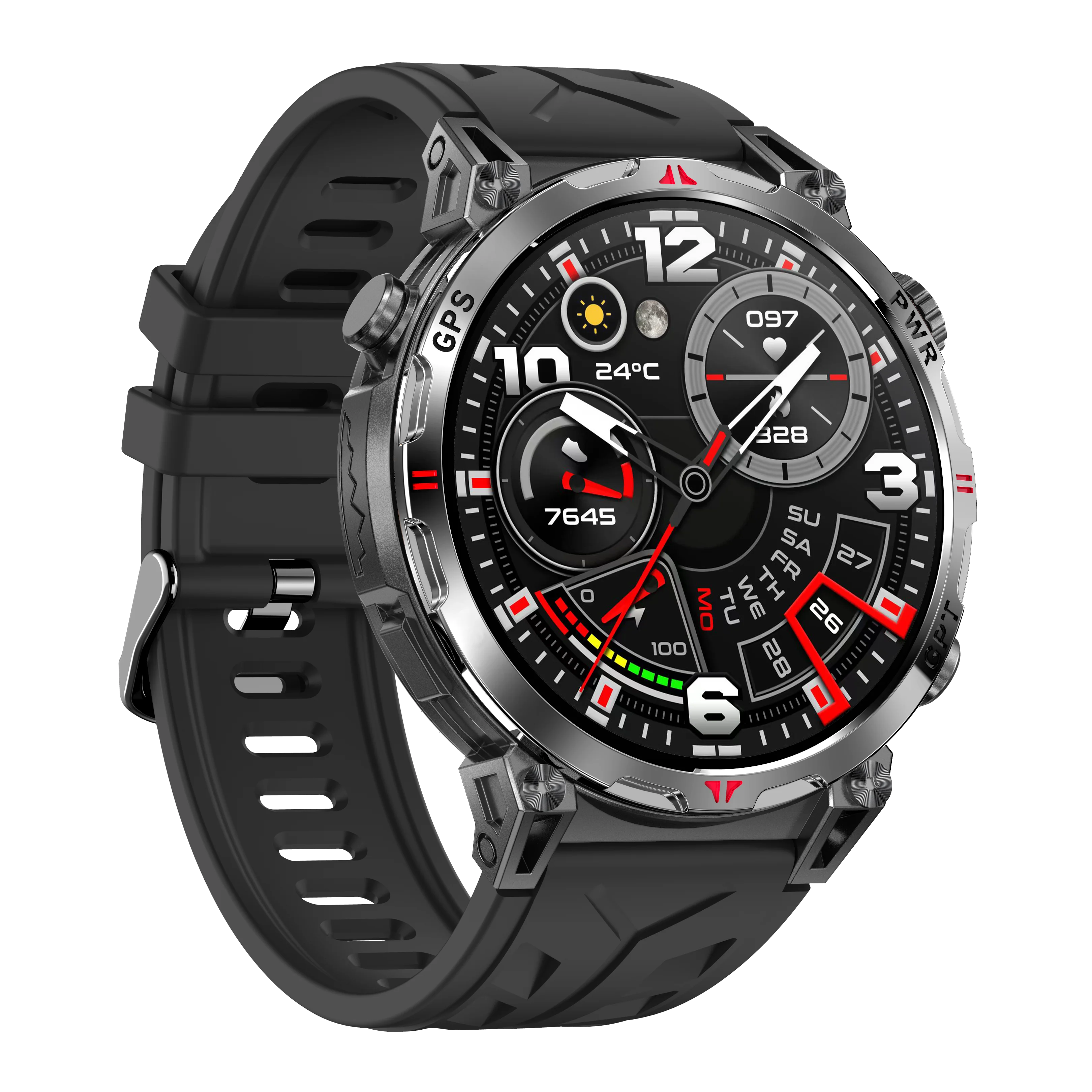 

Смарт-часы военного класса с точной GPS-позицией, металлический корпус, мужские барометр высоты, компас, 3 атм, водонепроницаемые спортивные умные часы для плавания