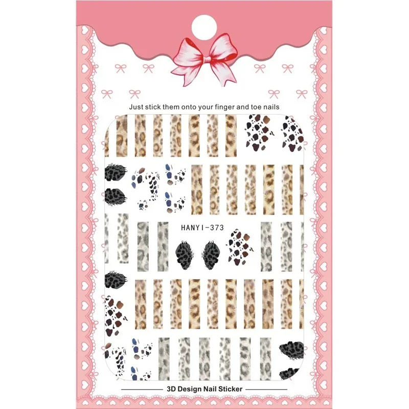 Conjunto de manicure de adesivos de unhas de animais-zebra leopardo impressão alfabeto padrão decoração sliders decalques para entusiastas da beleza