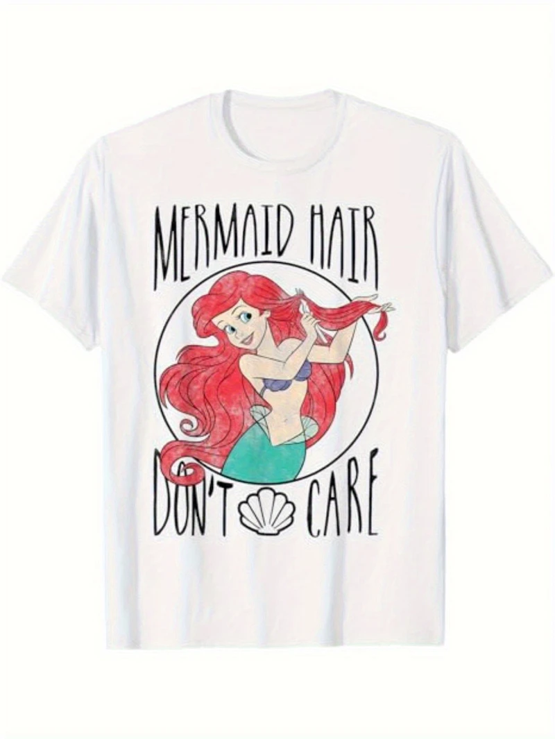 

Disney The Little Mermaid for Ariel Mermaid T-Shirt Women Men Fashion Casual Summer Crew Neck Short Sleeve Sports Loose Top