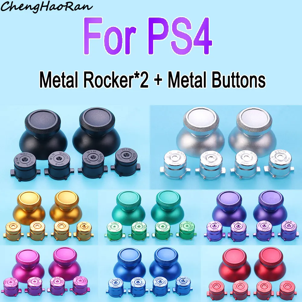 

1 PCS For PS4 PRO Slim Controller Game Replacement Aluminum Thumbstick 9mm Bullet Button & Metal Remote Stick Cap Parts