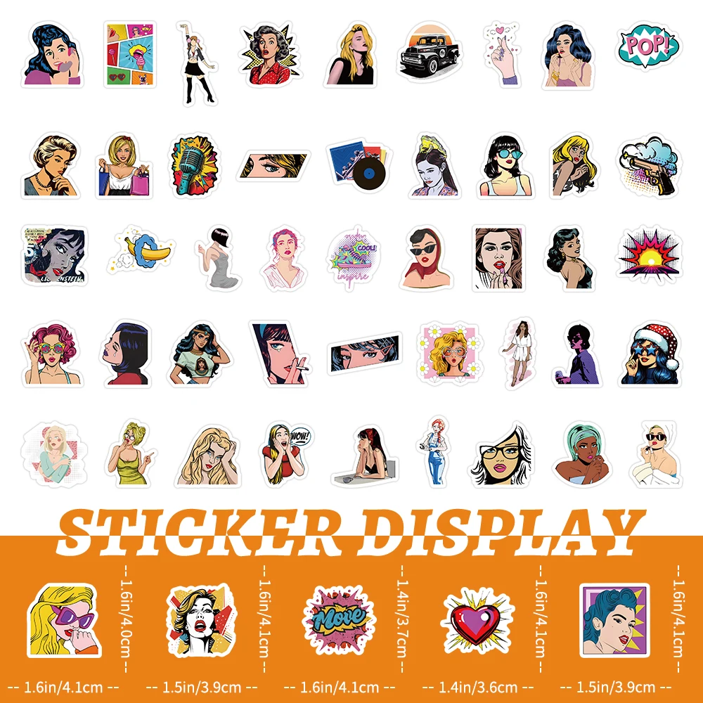 103 pezzi pop art ragazza nuovi adesivi moda auto computer telefono libro accessori squisito festival regalo adesivo giocattolo fai da te nuova estate