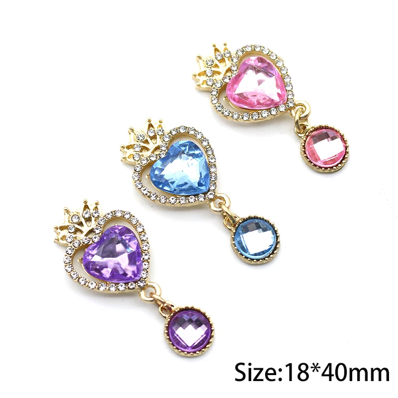Pingente de Diamante em Acrílico com Fundo Plano 18*40mm, 4 Peças/Lote, Decoração Exquisita DIY para Roupas, Calçados e Acessórios de Bolsa