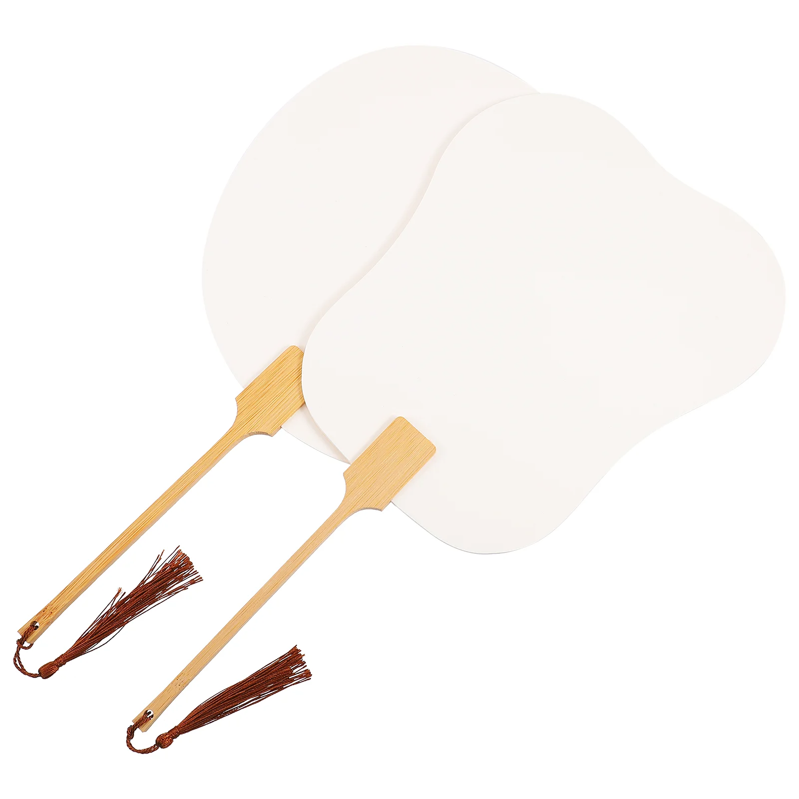 

2 Pcs Fan DIY Paper Fans Hand Held Kids Graffiti Painting Chinese Charming with Handle Drawing