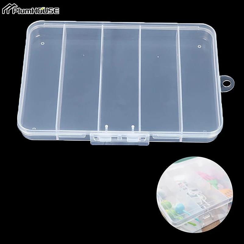 Transparent Fruit Fork Storage Box Compartment Plastic Case For Jewelry Earring Bead Screw Kids Fruit Picks Organizer Container