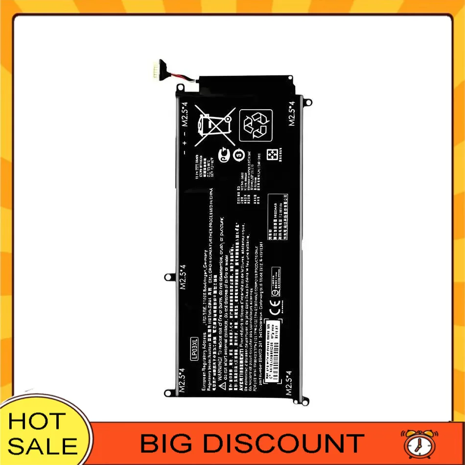 

Аккумулятор для ноутбука HP Envy 15 15-Ae020tx Tpn-C124 Tpn-C122 807417-005 Hstnn-DB7C DB6C 55 Втч 4680 мАч Замена премиум-класса LP03XL