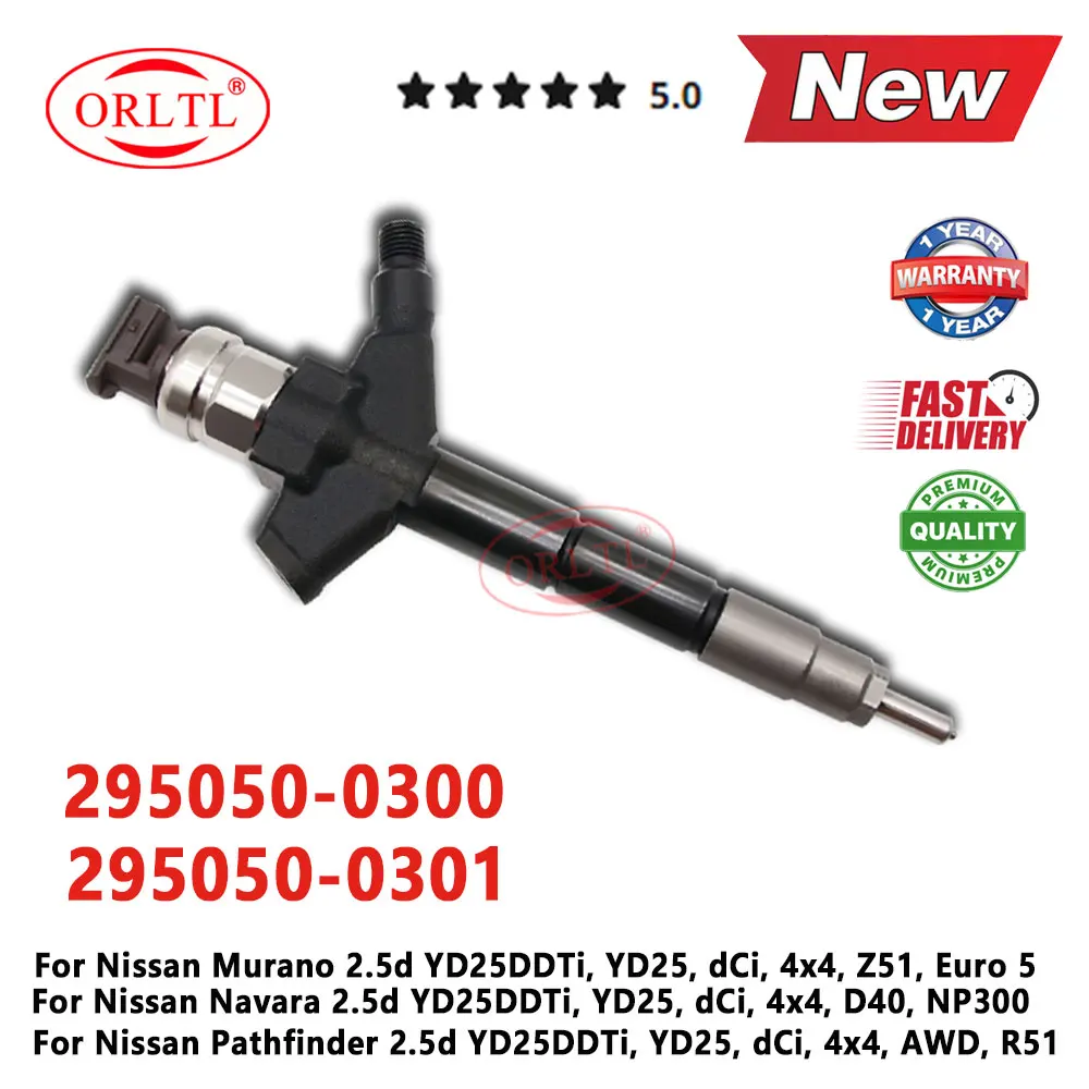295050-0300 Дизельная форсунка 295050-0301 для Nissan Navara Pathfinder 2.5d 16600-5X00A 16600-5X00D 16600-5X01A 16600-1AT0A